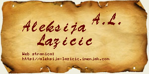 Aleksija Lazičić vizit kartica